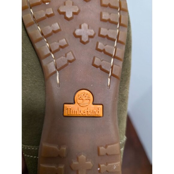 Timberland Women's Green Suede Slip-On Loafers Studded Strap Accents Size 8.5 - Picture 10 of 11